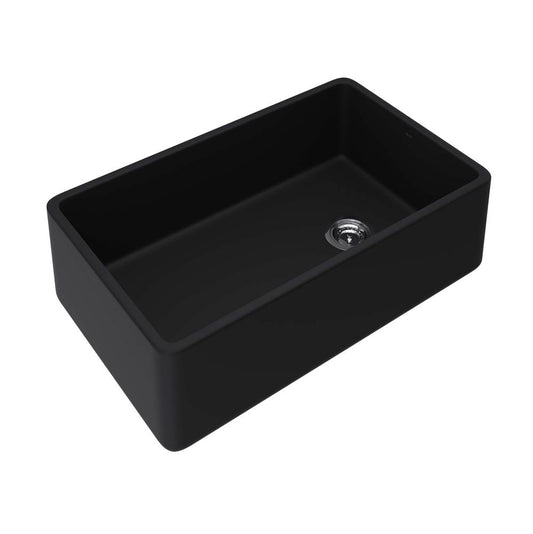 ROHL AL3220AF163 Allia 32" Fireclay Single Bowl Farmhouse Apron Front Kitchen Sink In Satin Black