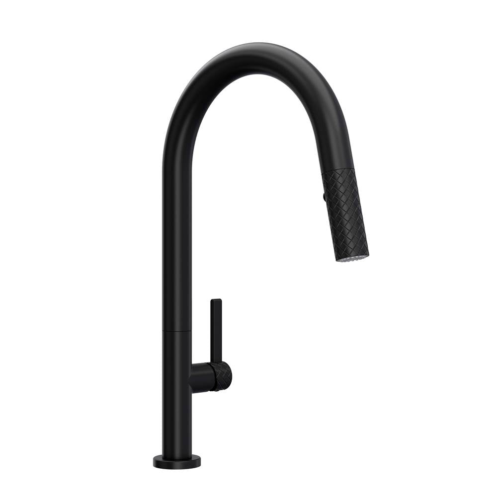 ROHL TE55D1LMMB Tenerife Pull-Down Kitchen Faucet With C-Spout In Matte Black
