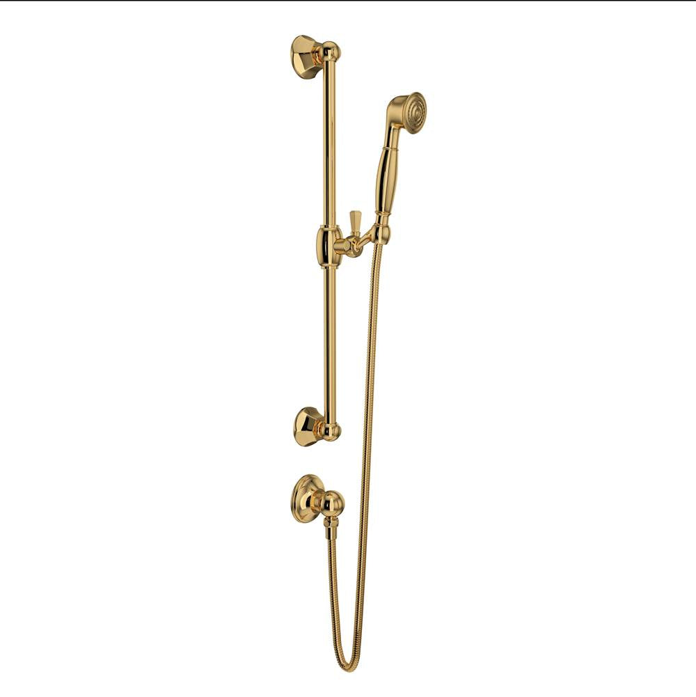 ROHL 1330IB Handshower Set With 24" Slide Bar and Single Function Handshower In Italian Brass