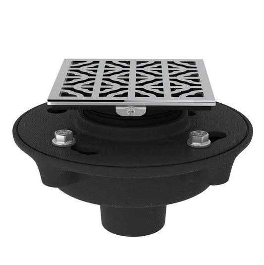 ROHL SDCI2-3146APC Cast Iron 2" No Hub Drain Kit With 3146 Petal Decorative Cover In Polished Chrome