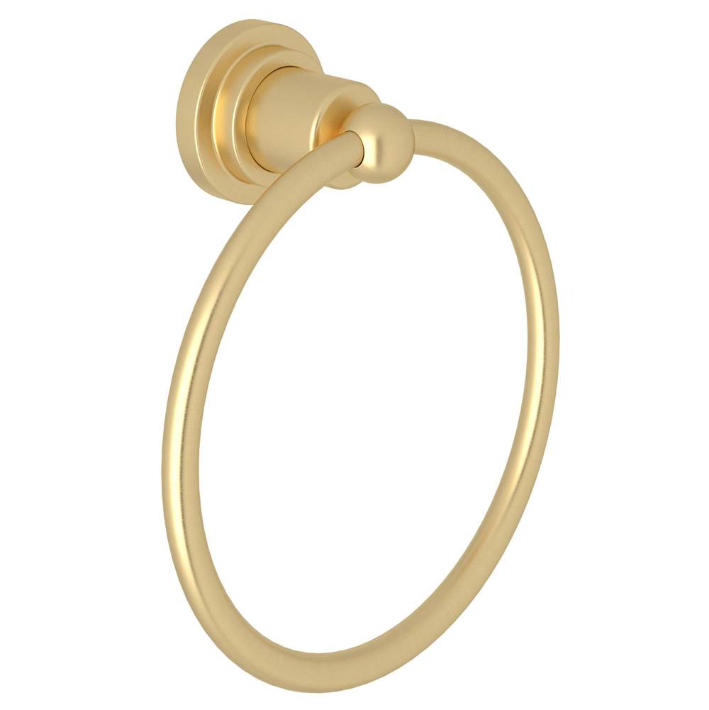 ROHL A1485IWSUB Campo Towel Ring In Satin Unlacquered Brass
