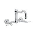 ROHL A1456LPAPC-2 Acqui Wall Mount Bridge Kitchen Faucet With Column Spout In Polished Chrome