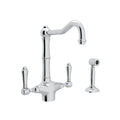 ROHL A1679LMWSAPC-2 Acqui Two Handle Kitchen Faucet With Side Spray In Polished Chrome