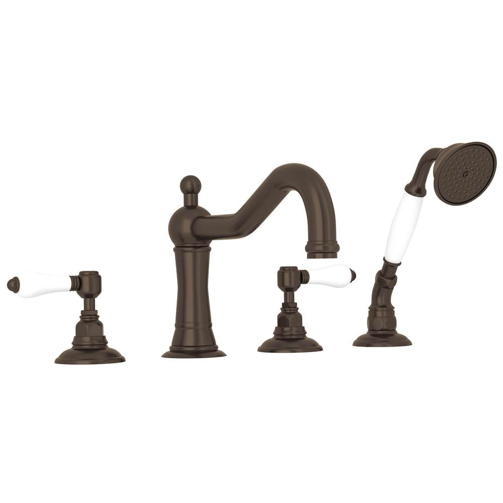 ROHL A1404LPTCB Acqui 4-Hole Deck Mount Tub Filler In Tuscan Brass