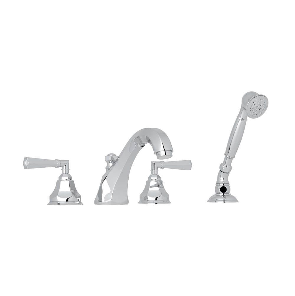 ROHL A1904LMAPC Palladian 4-Hole Deck Mount Tub Filler In Polished Chrome