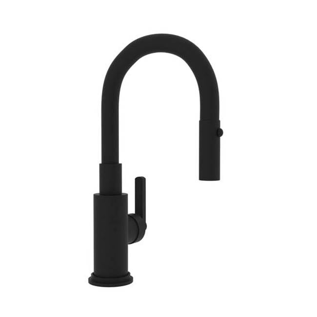 ROHL A3430SLMMB-2 Lombardia Pull-Down Bar/Food Prep Kitchen Faucet In Matte Black