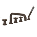 ROHL A2224XMTCB Lombardia 5-Hole Deck Mount Tub Filler With U-Spout In Tuscan Brass