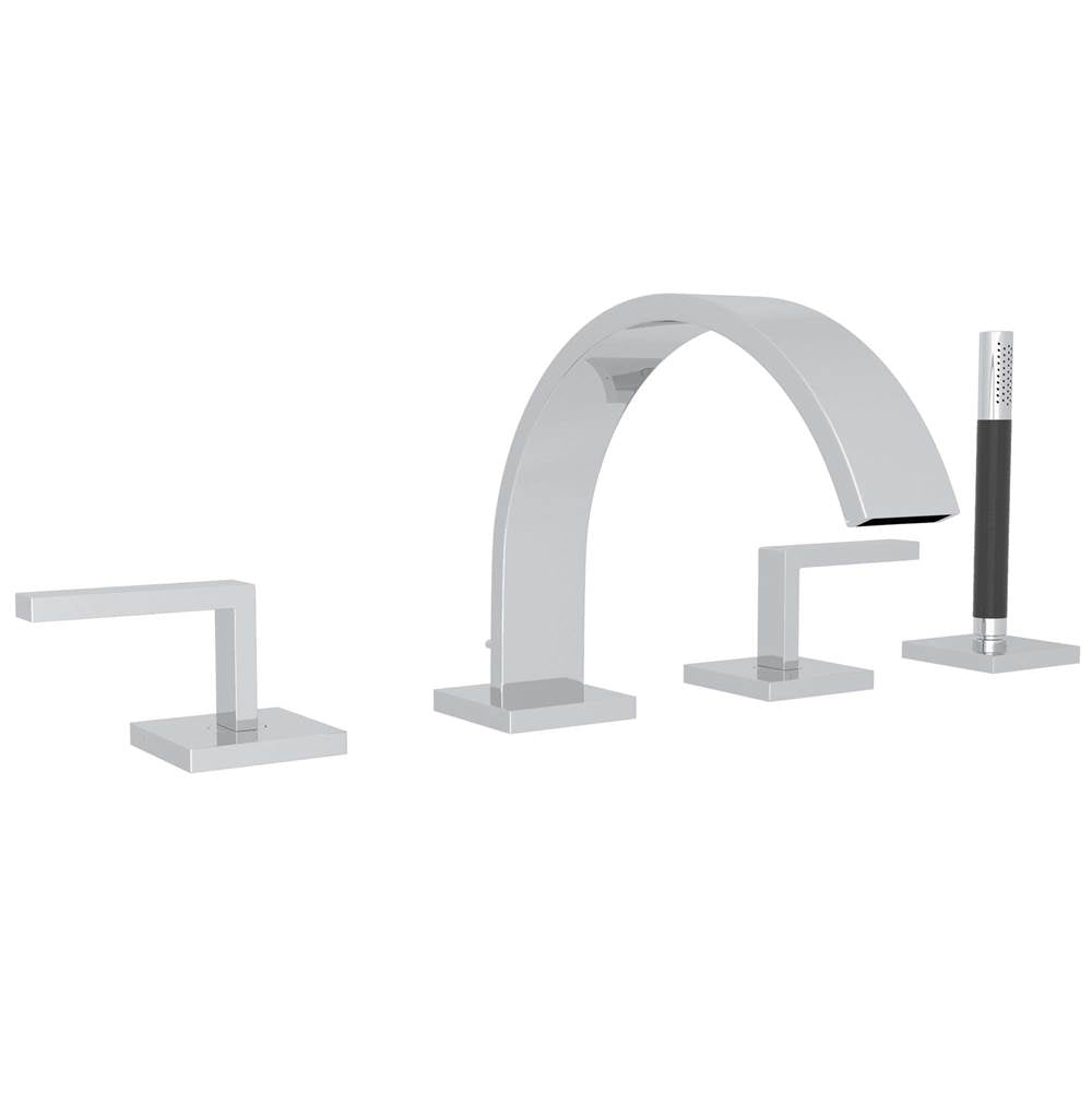 ROHL WA26L-APC Wave 4-Hole Deck Mount Tub Filler In Polished Chrome