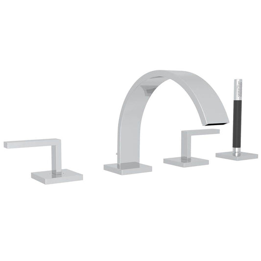 ROHL WA26L-APC Wave 4-Hole Deck Mount Tub Filler In Polished Chrome