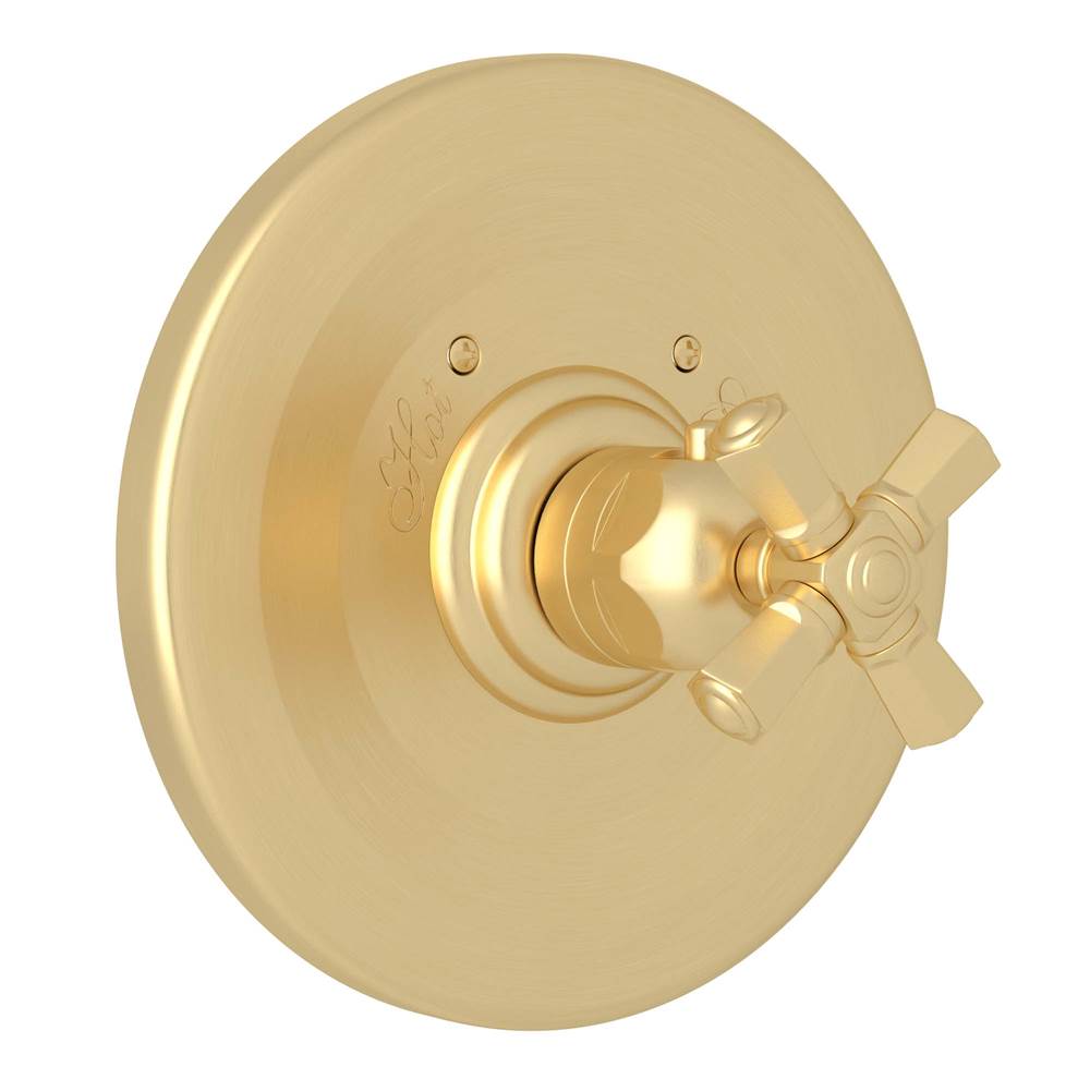 ROHL A4814XMSUB Palladian 3/4" Thermostatic Trim Without Volume Control In Satin Unlacquered Brass