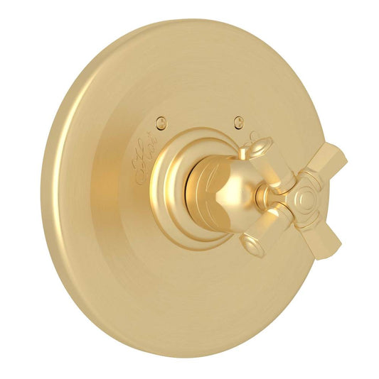 ROHL A4814XMSUB Palladian 3/4" Thermostatic Trim Without Volume Control In Satin Unlacquered Brass