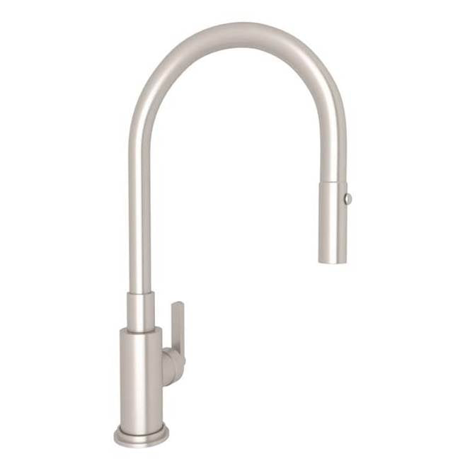 ROHL A3430LMSTN-2 Lombardia Pull-Down Kitchen Faucet In Satin Nickel