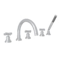 ROHL A2214XMAPC Lombardia 5-Hole Deck Mount Tub Filler With C-Spout In Polished Chrome
