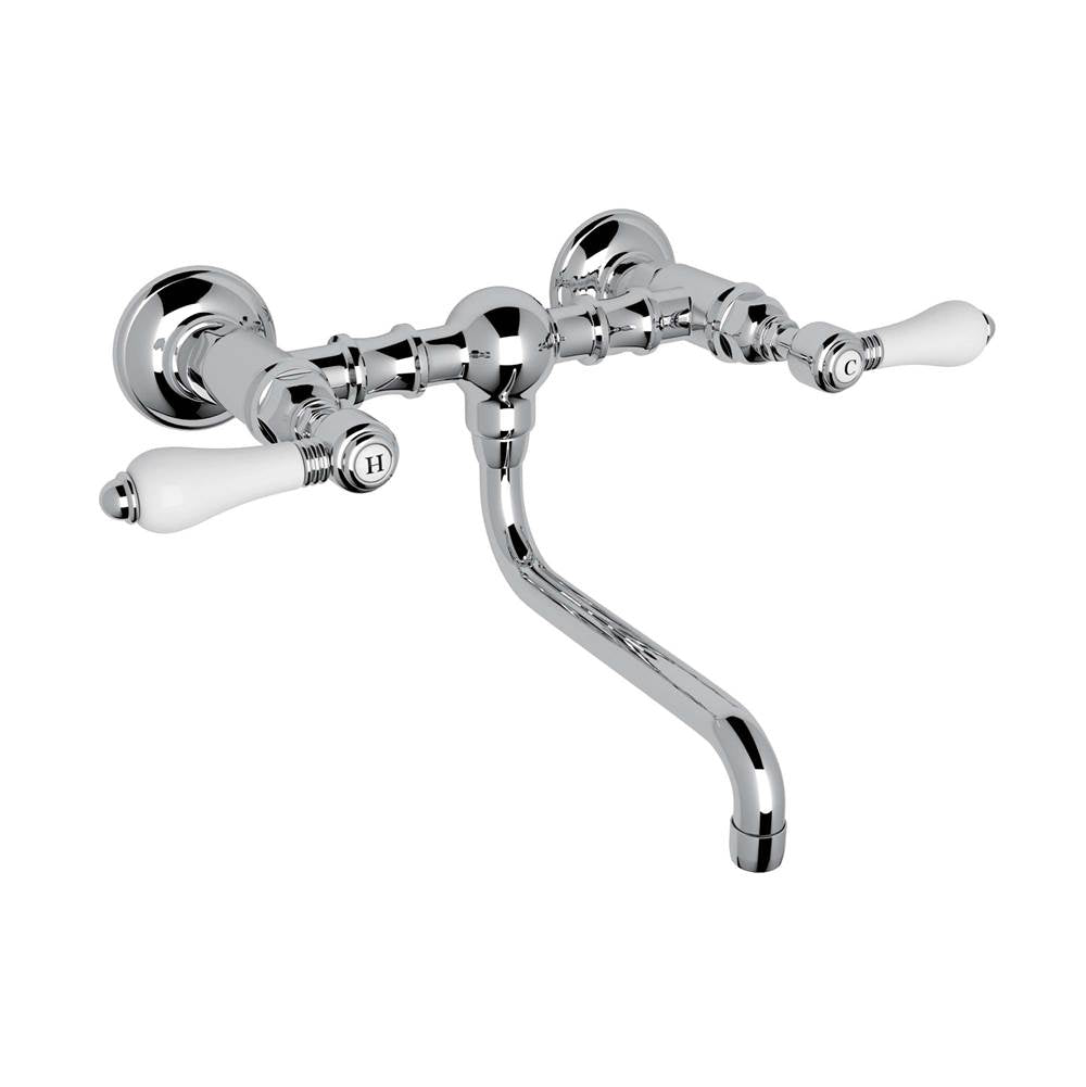ROHL A1405/44LPAPC-2 Acqui Wall Mount Bridge Lavatory Faucet In Polished Chrome
