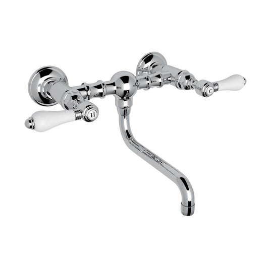 ROHL A1405/44LPAPC-2 Acqui Wall Mount Bridge Lavatory Faucet In Polished Chrome