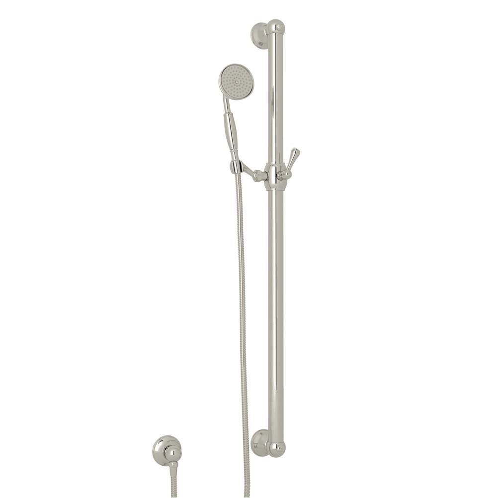 ROHL 1272EPN Handshower Set With 39" Grab Bar and Single Function Handshower In Polished Nickel
