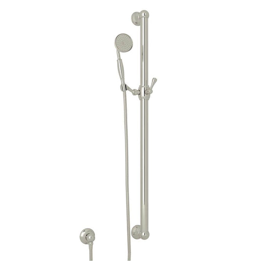 ROHL 1272EPN Handshower Set With 39" Grab Bar and Single Function Handshower In Polished Nickel