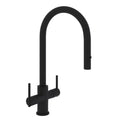 ROHL CY657L-MB-2 Pirellone Two Handle Pull-Down Kitchen Faucet In Matte Black