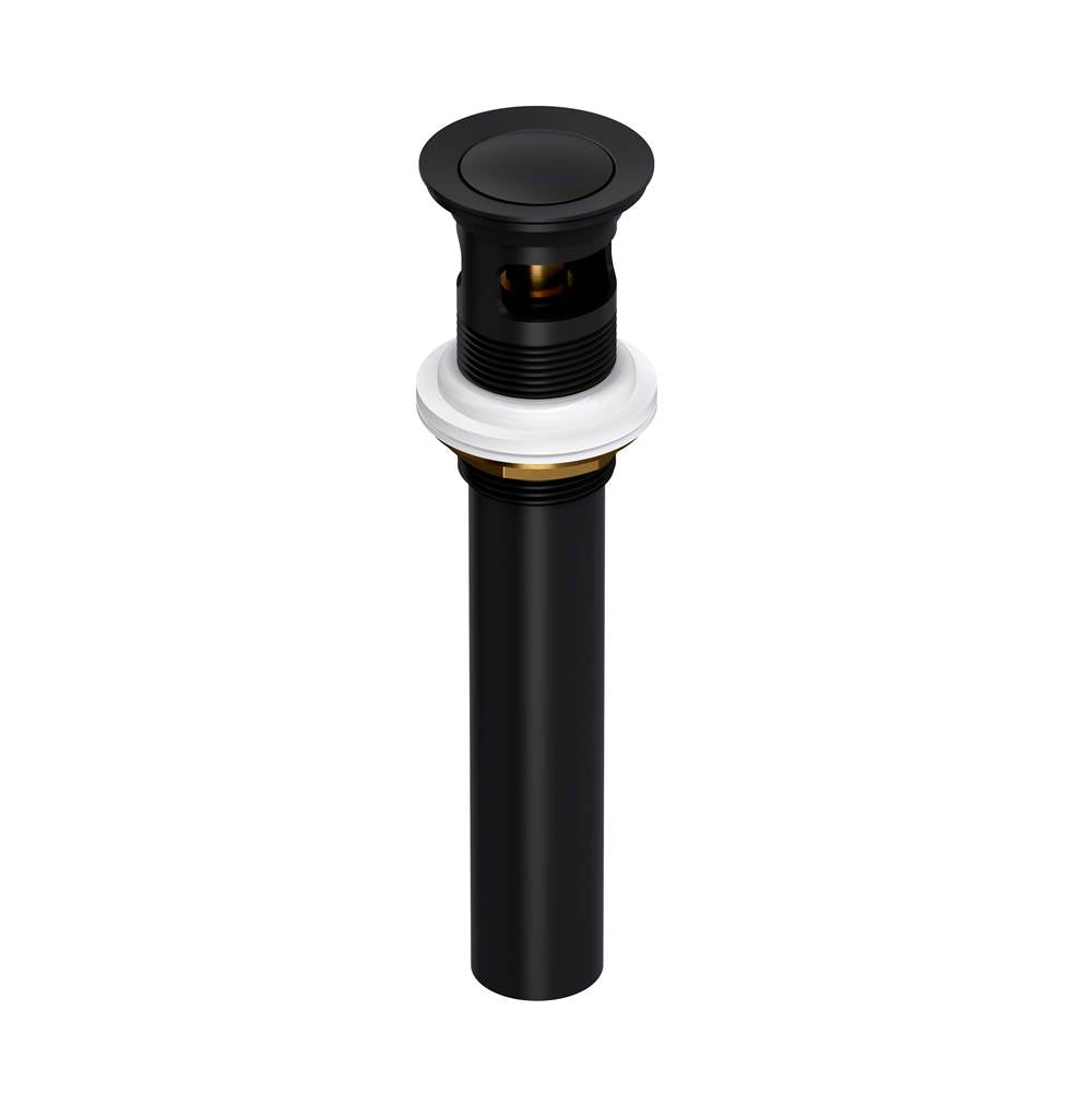 ROHL 0127DOFMB Push Drain With Overflow In Matte Black