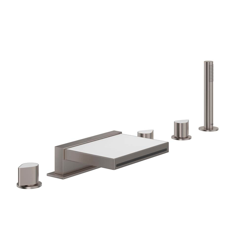 ROHL MI05D5BLSTN Miscelo 5-Hole Deck Mount Tub Filler In Satin Nickel