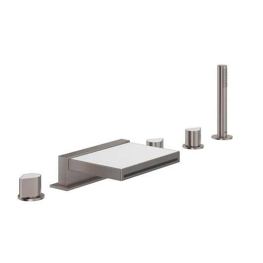 ROHL MI05D5BLSTN Miscelo 5-Hole Deck Mount Tub Filler In Satin Nickel