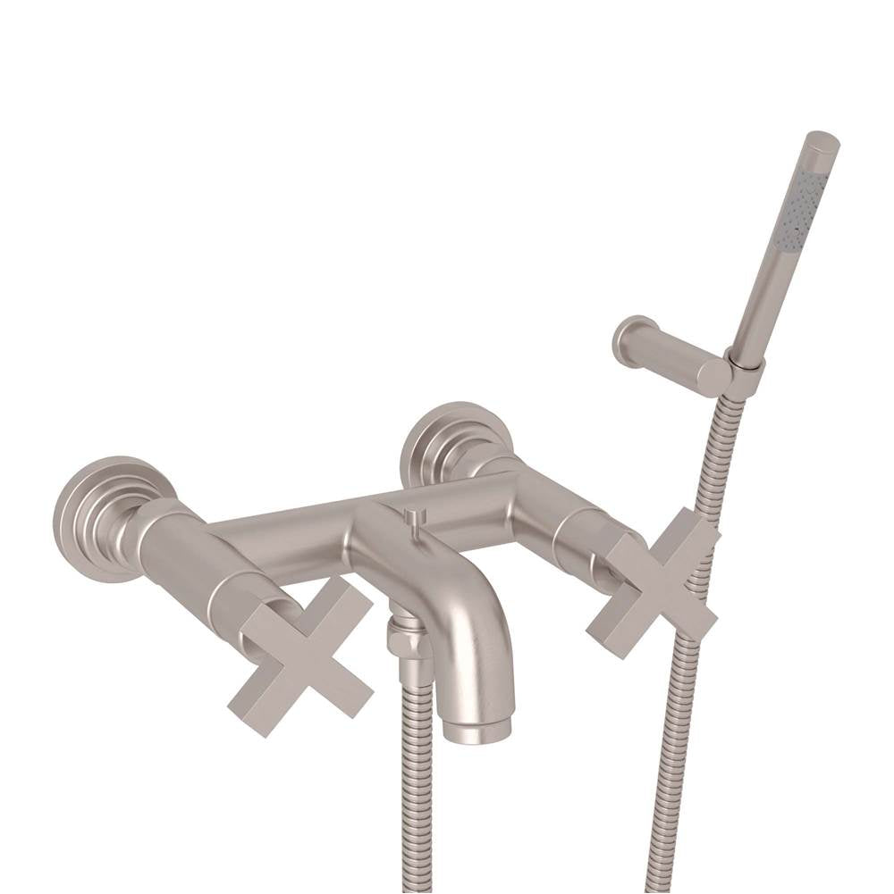 ROHL A2202XMSTN Lombardia Exposed Wall Mount Tub Filler In Satin Nickel