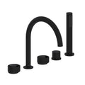 ROHL EC06D5IWMB Eclissi 5-Hole Deck Mount Tub Filler With C-Spout In Matte Black