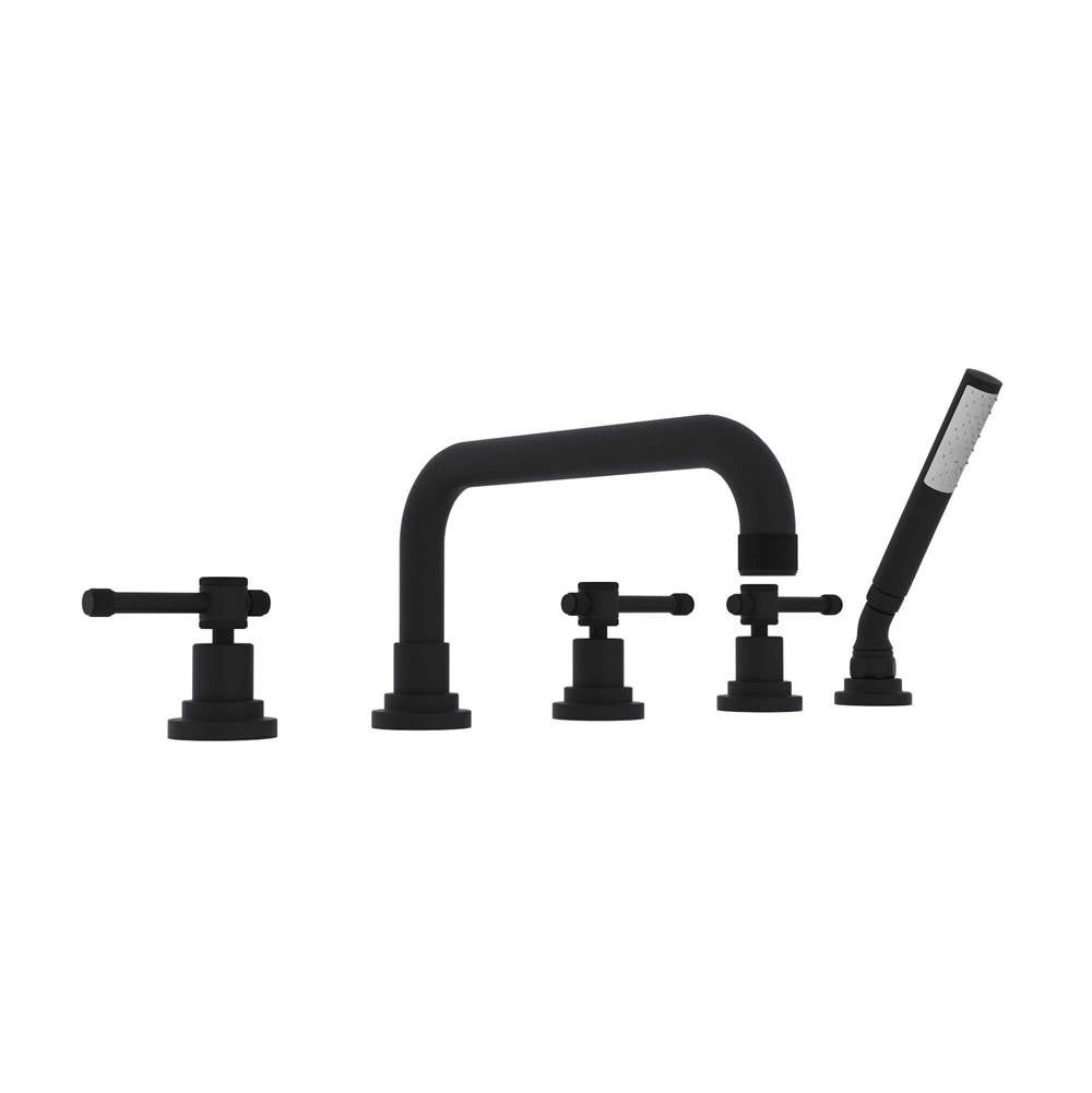 ROHL A3314ILMB Campo 5-Hole Deck Mount Tub Filler In Matte Black