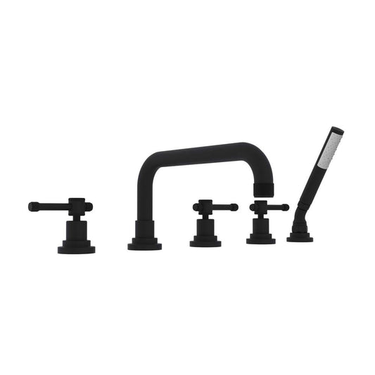 ROHL A3314ILMB Campo 5-Hole Deck Mount Tub Filler In Matte Black