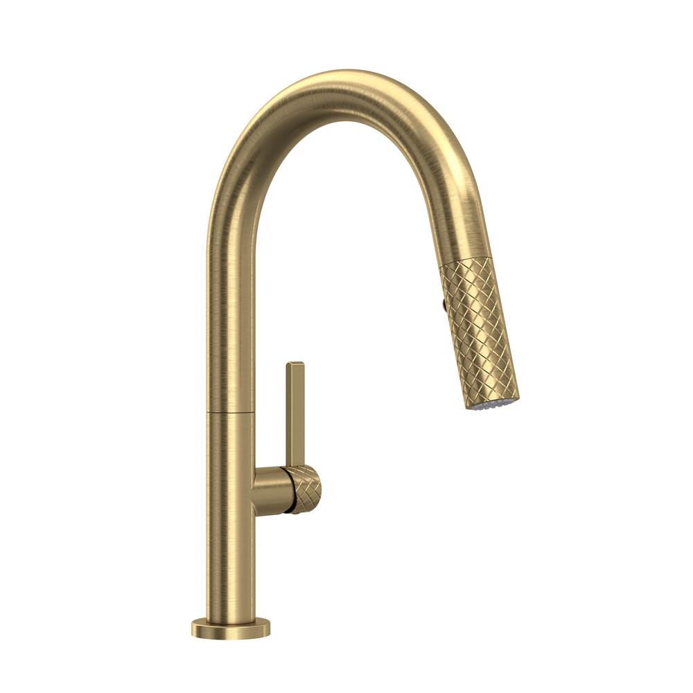 ROHL TE65D1LMAG Tenerife Pull-Down Bar/Food Prep Kitchen Faucet With C-Spout In Antique Gold