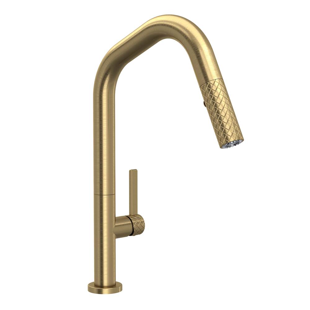 ROHL TE56D1LMAG Tenerife Pull-Down Kitchen Faucet With U-Spout In Antique Gold