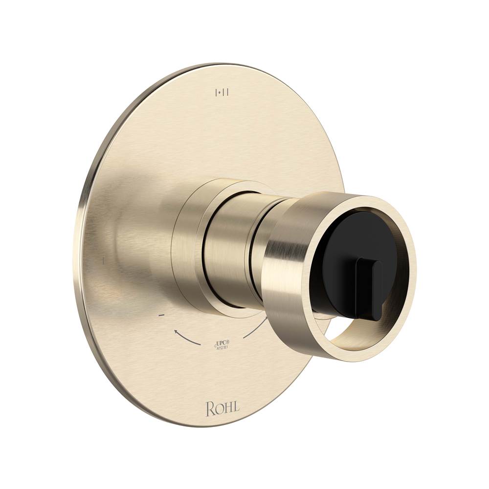 ROHL TEC23W1IWSNB Eclissi 1/2" Therm & Pressure Balance Trim with 3 Functions (Shared) In Satin Nickel/Matte Black