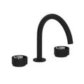 ROHL EC08D3IWMBC Eclissi Widespread Lavatory Faucet With C-Spout In Matte Black/Polished Chrome