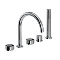 ROHL EC06D5IWAPC Eclissi 5-Hole Deck Mount Tub Filler With C-Spout In Polished Chrome