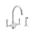 ROHL A1676LMWSAPC-2 San Julio Two Handle Kitchen Faucet With Side Spray In Polished Chrome