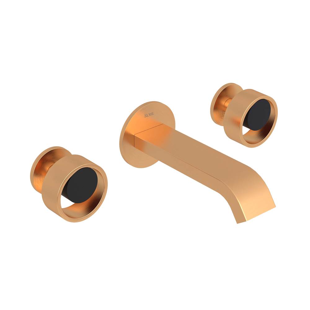 ROHL EC09W3IWSGB Eclissi Wall Mount Lavatory Faucet With U-Spout In Satin Gold/Matte Black