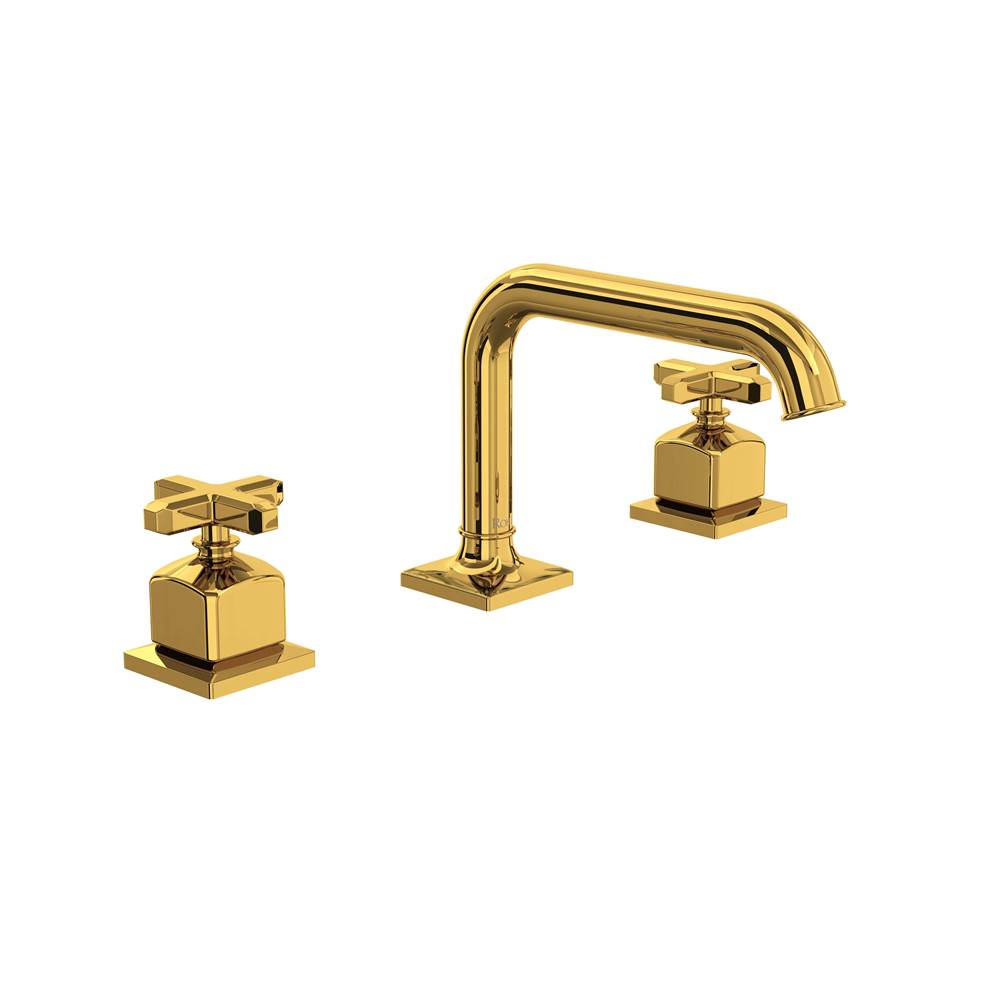 ROHL AP09D3XMULB Apothecary Widespread Lavatory Faucet With U-Spout In Unlacquered Brass