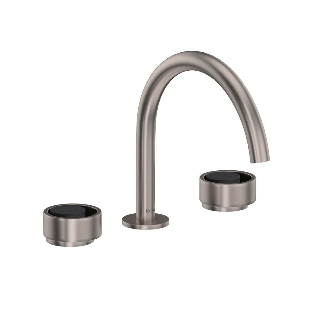 ROHL EC08D3IWSNB Eclissi Widespread Lavatory Faucet With C-Spout In Satin Nickel/Matte Black