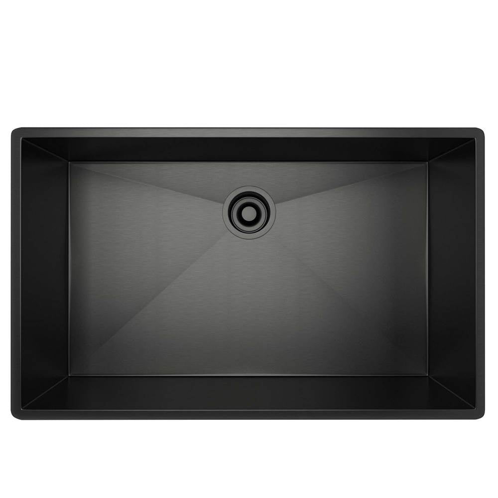 ROHL RSS3018BKS Forze 30" Single Bowl Stainless Steel Kitchen Sink In Black Stainless Steel