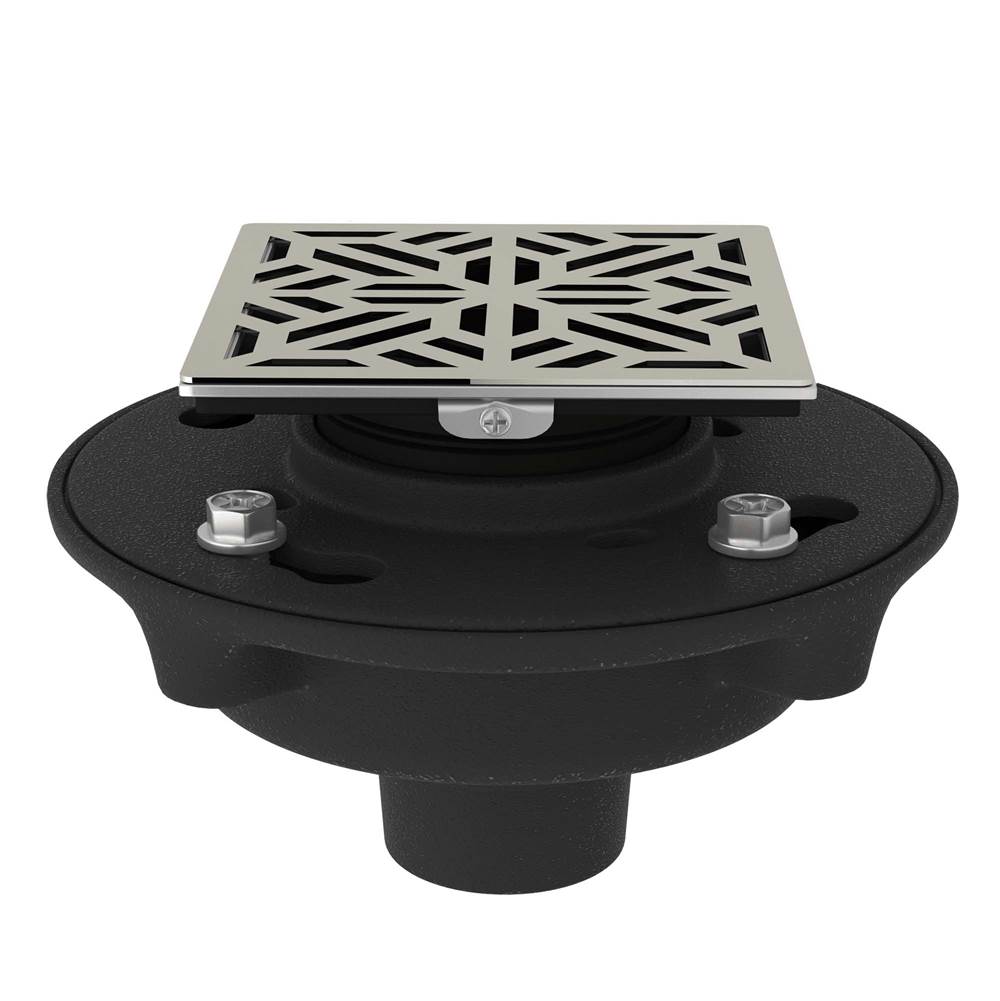 ROHL SDCI2-3144PN Cast Iron 2" No Hub Drain Kit With 3144 Mosaic Decorative Cover In Polished Nickel