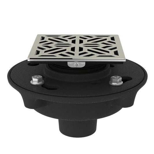 ROHL SDCI2-3144PN Cast Iron 2" No Hub Drain Kit With 3144 Mosaic Decorative Cover In Polished Nickel