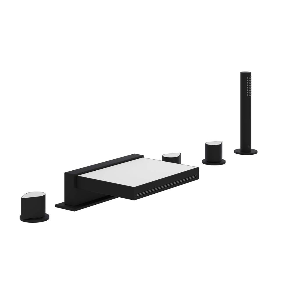 ROHL MI05D5BLMB Miscelo 5-Hole Deck Mount Tub Filler In Matte Black