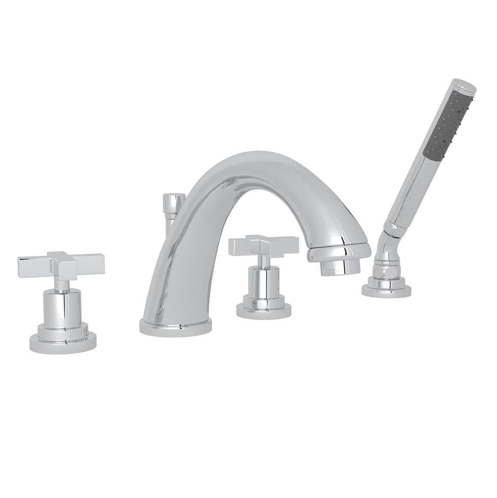 ROHL A1264XMAPC Lombardia 4-Hole Deck Mount Tub Filler In Polished Chrome