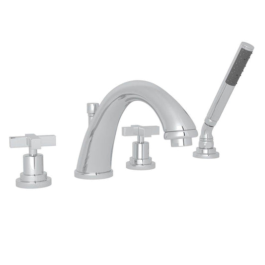 ROHL A1264XMAPC Lombardia 4-Hole Deck Mount Tub Filler In Polished Chrome