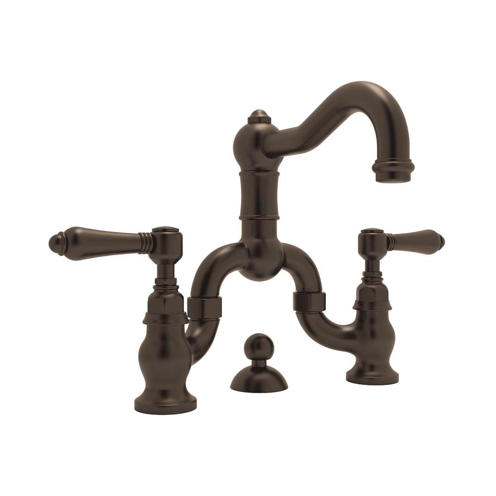 ROHL A1419LMTCB-2 Acqui Bridge Lavatory Faucet In Tuscan Brass