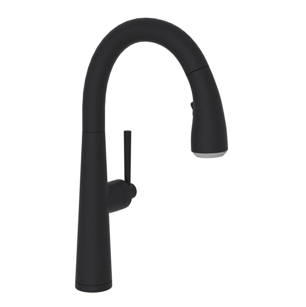 ROHL R7515SLMMB-2 Lux Pull-Down Bar/Food Prep Kitchen Faucet In Matte Black