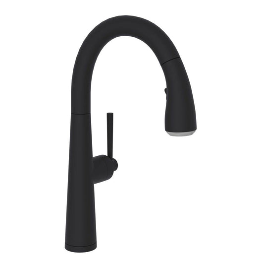 ROHL R7515SLMMB-2 Lux Pull-Down Bar/Food Prep Kitchen Faucet In Matte Black