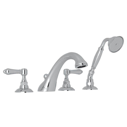 ROHL A1464LMAPC Viaggio 4-Hole Deck Mount Tub Filler In Polished Chrome