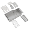ROHL RGKKIT3016SB Culinario 35" Single Bowl Stainless Steel Kitchen Sink With Accessories In Brushed Stainless Steel