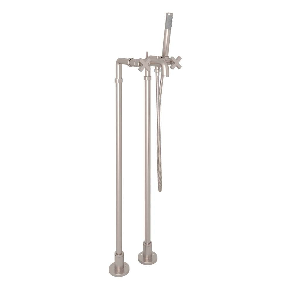 ROHL AKIT2202NXMSTN Lombardia Floor Mount Tub Filler In Satin Nickel